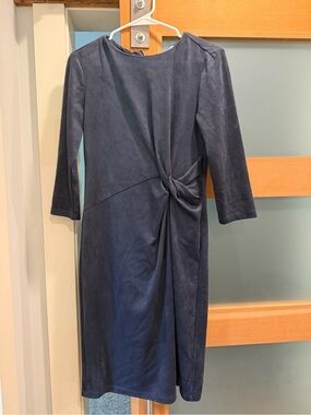 J. McLaughlin Navy Twist-Detail Midi Dress